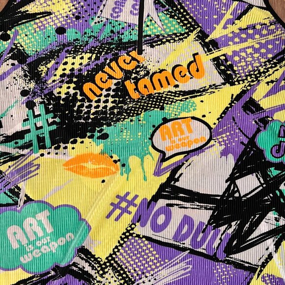 Jamie Sadock Retro 80s Vibe Abstract Sleeveless Top Sz XL - Picture 5 of 10